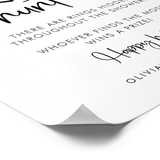 Ring Hour Minimalistisch Modernes Skriptzeichen Poster (Ecke)