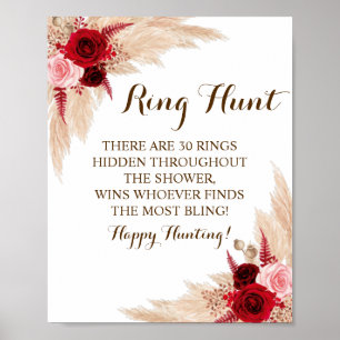 Ring Hour Pampas Grass Brautparty Spielzeichen Poster