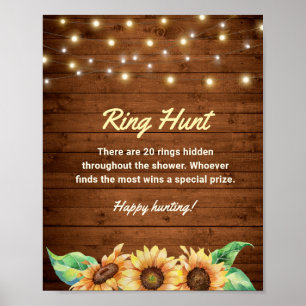 Ring Hour Rustic Sunflower Bridal Polterabend Poster