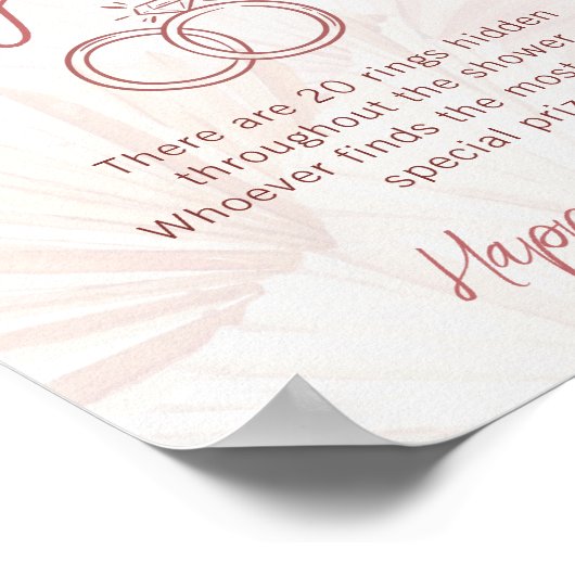 Ring Hunt Boho Bohemisch Bridal Polterabend Game Poster (Ecke)