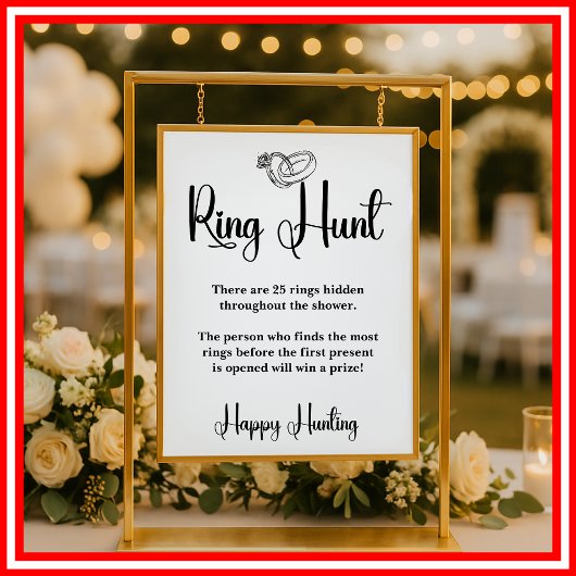 Ring Hunt Brautparty Game Elegantes Sign