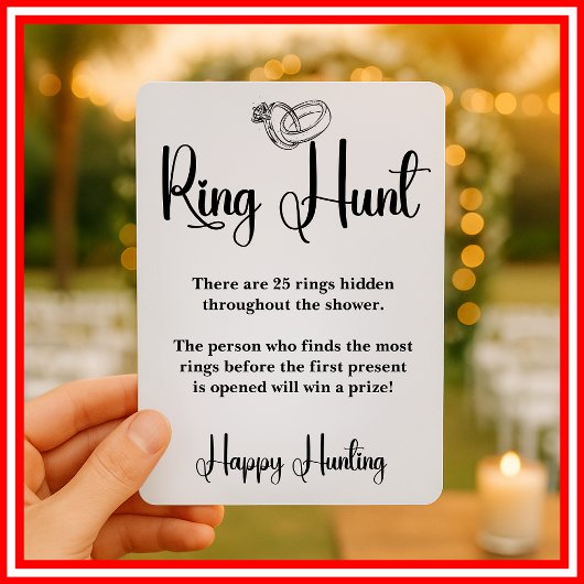 Ring Hunt Brautparty Game Elegantes Sign Game Einladung