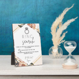 Ring Hunt Brautparty Game Plaque Fotoplatte