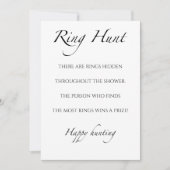 Ring Hunt Brautparty Game Tabletop Zeichen Einladung (Vorderseite)
