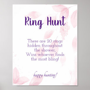 Ring Hunt Brautparty Spielschild Poster