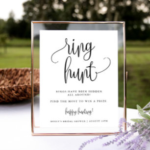 Ring Hunt Duschspiel, Minimalistische Kalligrafie Poster