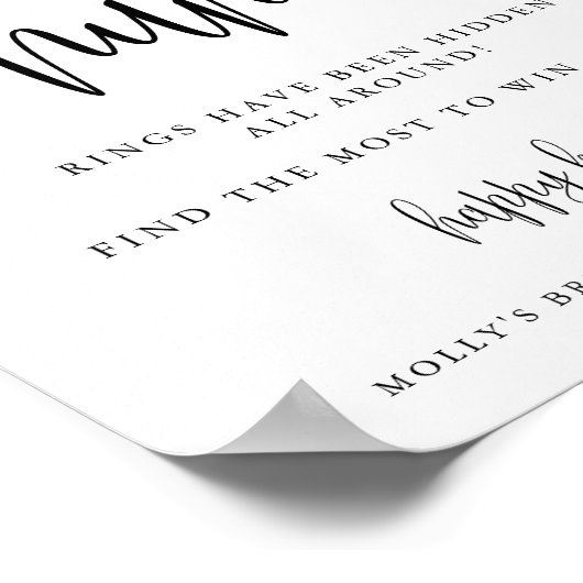 Ring Hunt Showspiel, Minimalistische Kalligrafie Poster (Ecke)