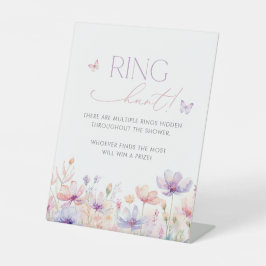 Ring Hunt Sign Bridal Shower Game Floral Butterfly Sockelschild