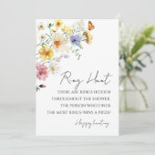 Ring Hunt Wildblume Boho Brautparty Game Card Einladung (Stehend Vorderseite)