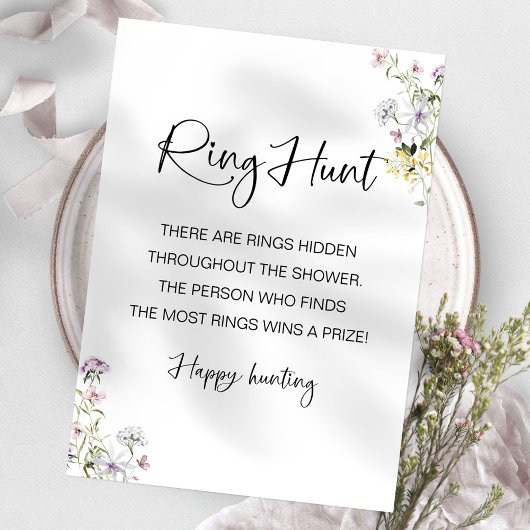 Ring Hunt Wildblume Brautparty Einladung