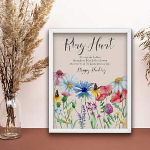 Ring Hunt Wildflower Charm Brautparty-Spiel Poster