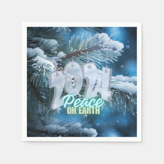 Ring im Jahr 2024 für Weltfrieden Serviette (Vorderseite)