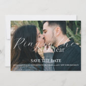 Ring im neuen Jahr Hochzeit Speichern Sie das Datu Einladung (Vorderseite)
