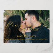 Ring im neuen Jahr Hochzeit speichern Sie das Datu Folieneinladung (Vorderseite)