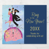 Ring in New Year Champagne Flasche Label Set Schaumweinetikett (Einzelnes Label)