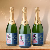 Ring in New Year Champagne Flasche Label Set Schaumweinetikett
