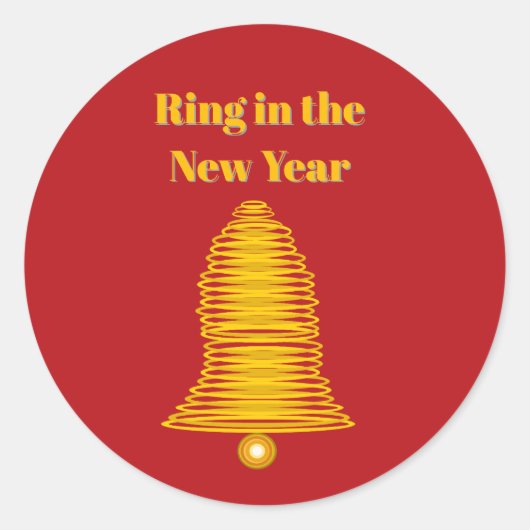 Ring in the New Year Envelope Seals Runder Aufkleber (Vorderseite)