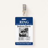 Ring-Inhaber-Papier-Abzeichen Ausweis (Vorderseite mit Klammer)
