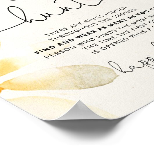 Ring-Jagd-Disy-Brautparty-Zeichen Poster (Ecke)