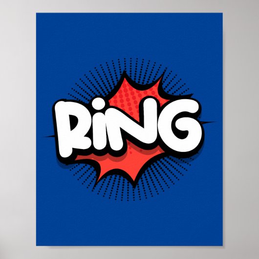 Ring! Lebhafter Pop Art Sound-Effekt Poster (Vorne)