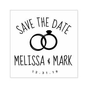 Ring-Logo-Spaß-Lettering Save-the-Date     Gummistempel
