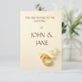 Ring mit Band Hochzeitskarte Einladung (Stehend Vorderseite)