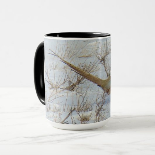 Ring-necked Fasan B22 im Schnee Tasse (Vorderseite Links)