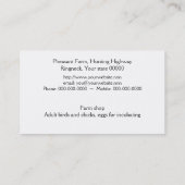 Ring-Necked Fasan-Foto Visitenkarte (Rückseite)