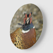 Ring Necked Pheasant Große Wanduhr (Winkel)