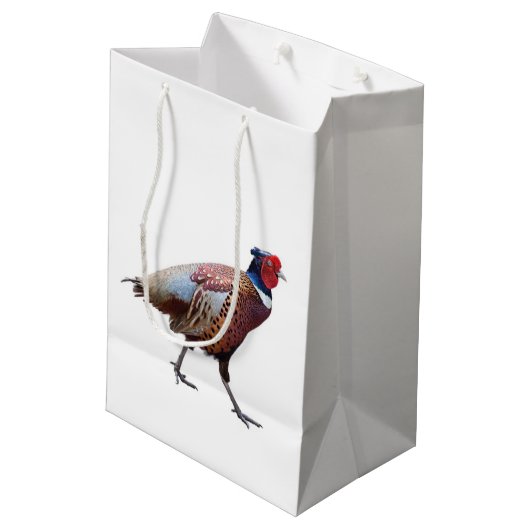 Ring Necked Pheasant Mittlere Geschenktüte (Rückseite Schrägansicht)