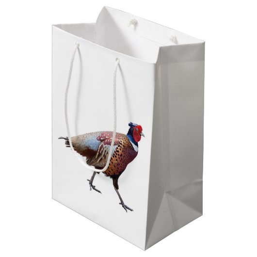 Ring Necked Pheasant Mittlere Geschenktüte (Vorderseite Schrägansicht)