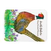 Ring Necked Pheasant Prairie Pasque Blume Custom Magnet (Horizontal)
