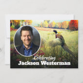 Ring Necked Pheasant Rooster Memorial Einladung (Vorderseite)