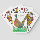 Ring Necked Pheasant South Dakota Staat Bird Spielkarten (Rückseite)