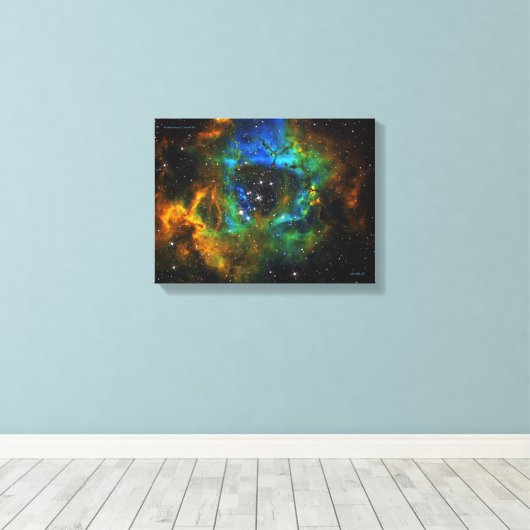 Ring of God - Rosette Nebula - Small Canvas Print Leinwanddruck (Insitu (Holzboden))