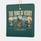Ring of Kerry Ireland Landmarks Illustration Retro Keramikornament (Links)