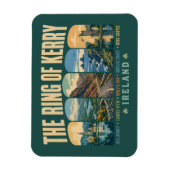 Ring of Kerry Ireland Landmarks Illustration Retro Magnet (Vertikal)