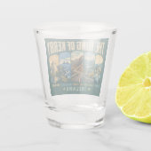Ring of Kerry Ireland Landmarks Illustration Retro Schnapsglas (Rückseite)