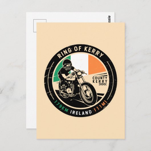 Ring of Kerry Ireland Motorrad Postkarte (Vorne/Hinten)