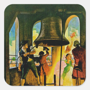 Ring Out Liberty Quadratischer Aufkleber