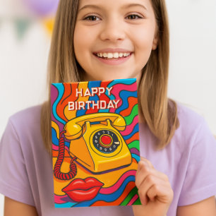 „Ring Ring! Es ist dein Tag“ Mädchen Alles Gute zu Karte