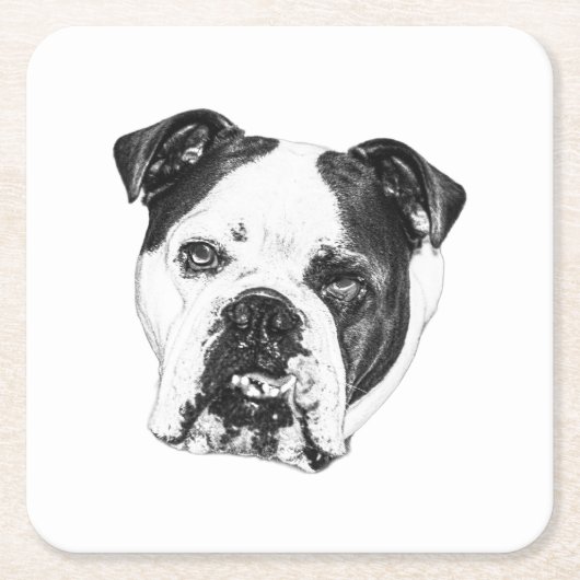 Ring-Safe Bulldog-Untersetzer Rechteckiger Pappuntersetzer (Vorderseite)