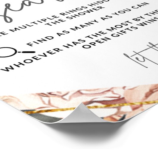 Ring Search Poster Sign für Brautparty (Ecke)