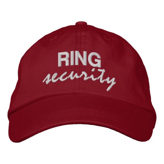 RING security fun novelty script ring bearer Bestickte Baseballkappe (Vorderseite)