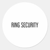 Ring Security Funny Wedbride Groom Party Geschenk Runder Aufkleber (Vorderseite)