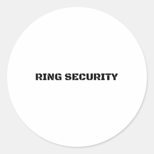 Ring Security Funny Wedbride Groom Party Geschenk Runder Aufkleber (Vorderseite)