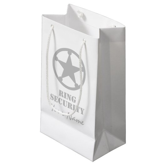 Ring Security Geschenktasche für Ehering Trägerkin Kleine Geschenktüte (Vorderseite Schrägansicht)