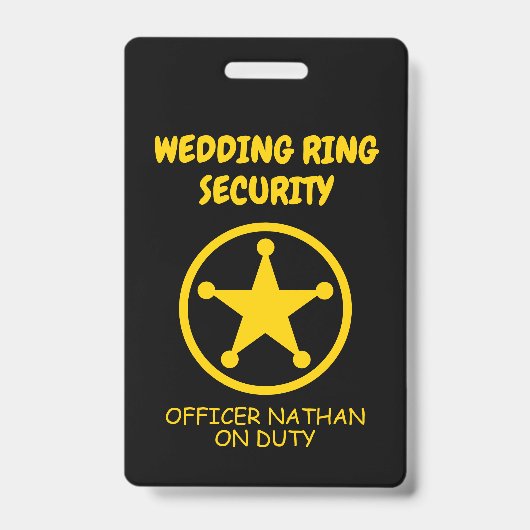 Ring Security Kind's Abzeichen für Ehering Träger Ausweis (Vorderseite)