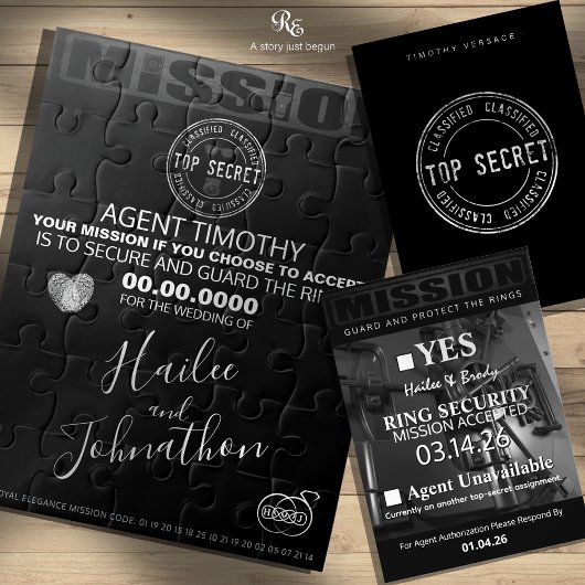 Ring Security versteckte Bilder Puzzle Einladung