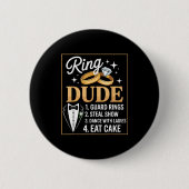 Ring Security Wedding Party Funny Ring Bearer  Button (Vorderseite)
